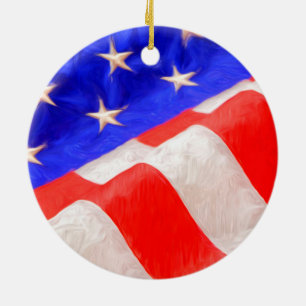 De Cerâmica Ornamento da bandeira americana