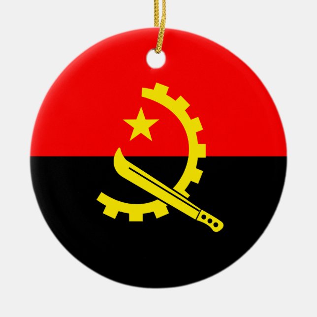 De Cerâmica ornamento da bandeira angola (Frente)