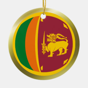 De Cerâmica Ornamento da Bandeira do Sri Lanka