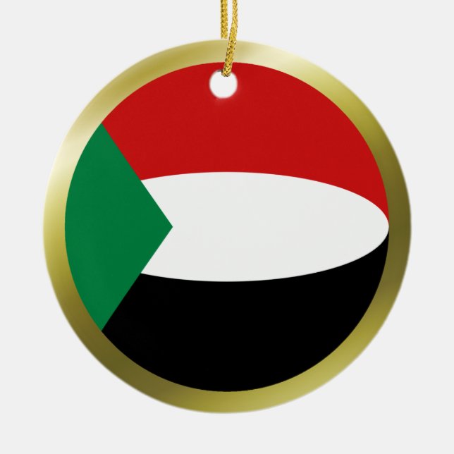 De Cerâmica Ornamento da Bandeira do Sudão (Frente)
