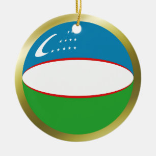 De Cerâmica Ornamento da Bandeira do Uzbequistão
