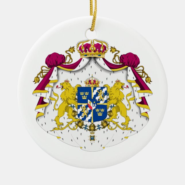De Cerâmica Ornamento da brasão da suecia (Frente)
