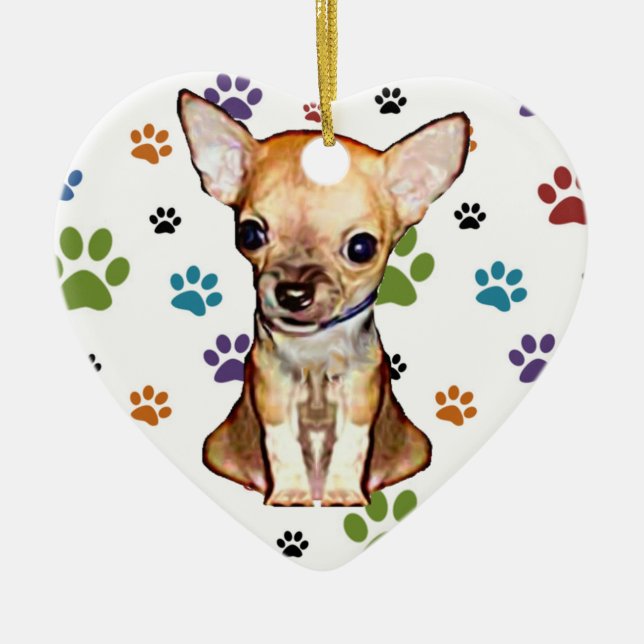 De Cerâmica Ornamento da chihuahua (Frente)