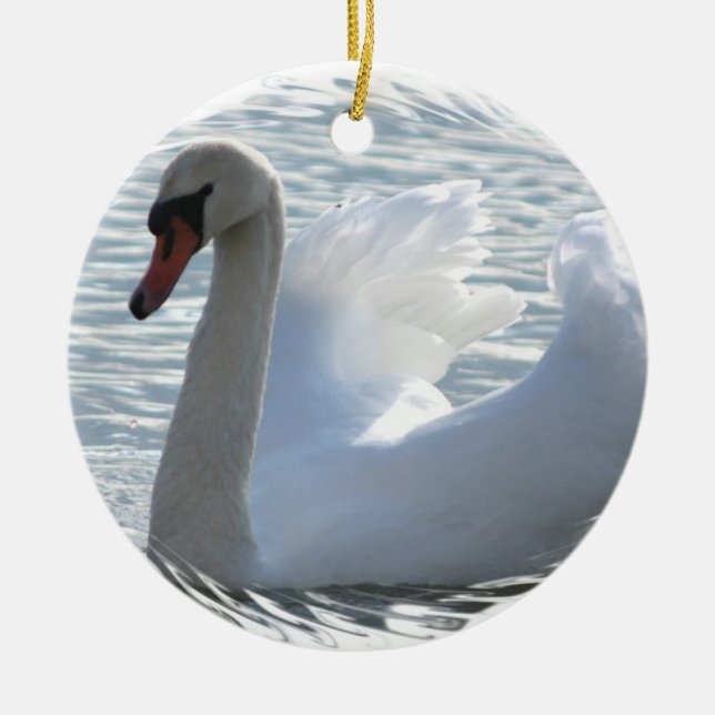 De Cerâmica Ornamento da cisne da trombeta (Frente)