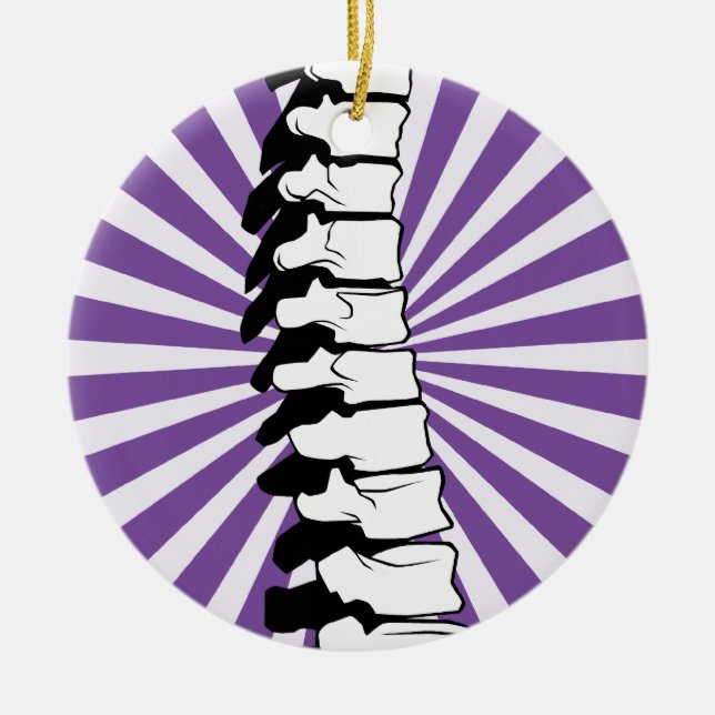 De Cerâmica Ornamento da espinha da explosão do roxo (Frente)