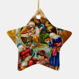 De Cerâmica Ornamento da estrela da natividade do Natal