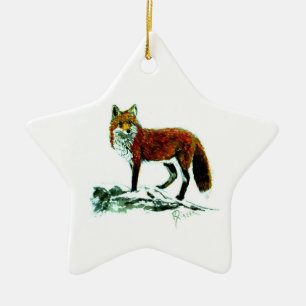 De Cerâmica Ornamento da estrela do Fox vermelho
