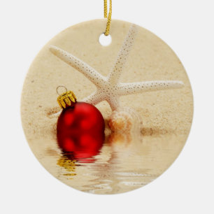 De Cerâmica Ornamento da estrela do mar do Feliz Natal