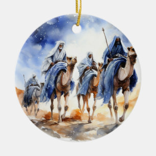De Cerâmica Ornamento da Estrela Guiante - Três Homens Sábios"