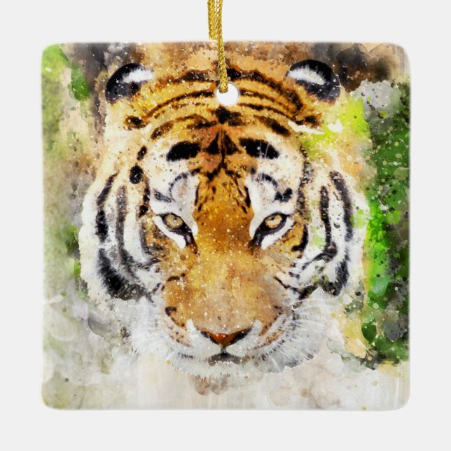 De Cerâmica ornamento da face do tigre (Frente)