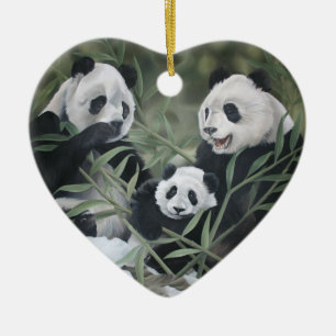 De Cerâmica Ornamento da família da panda