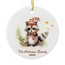 Ornamento da Família Racoon Christmas