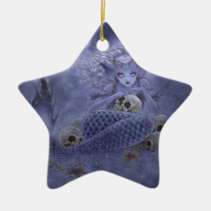 De Cerâmica Ornamento da fantasia - sereia escura