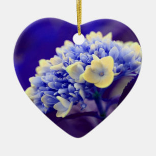 De Cerâmica Ornamento da Flor Elétrica Azul Hydrangea