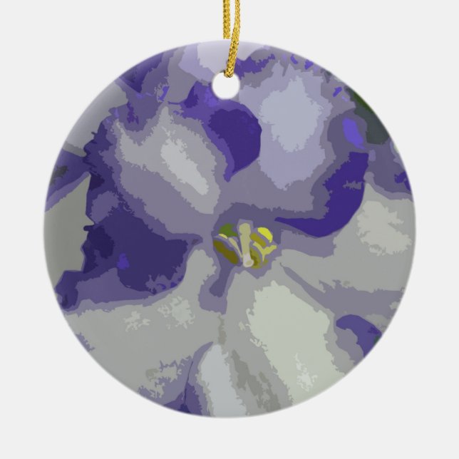 De Cerâmica Ornamento da Flor Violeta Africana (Frente)