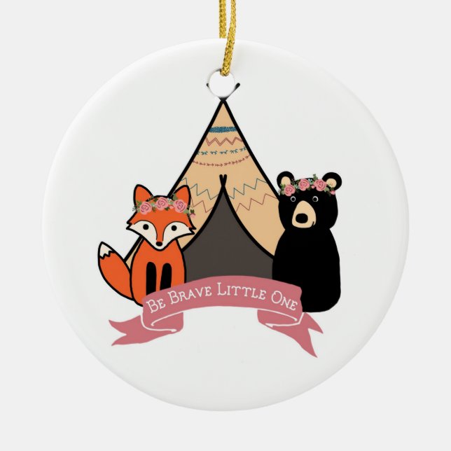 De Cerâmica Ornamento da floresta para o bebé (Frente)