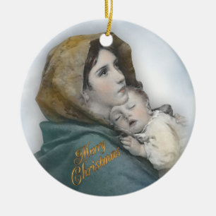 De Cerâmica Ornamento da foto do Natal da natividade primeiro
