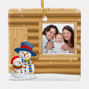 De Cerâmica Ornamento da foto do Natal do bebê personalizado