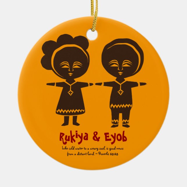 De Cerâmica Ornamento da foto dos irmãos do amor da adopção (Frente)