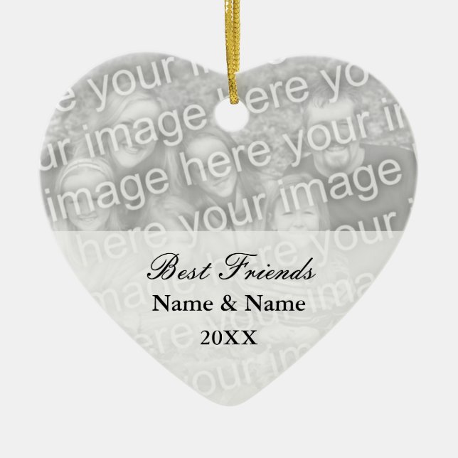 De Cerâmica Ornamento da foto dos melhores amigos para amizade (Frente)