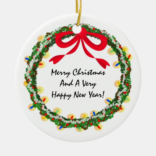 De Cerâmica Ornamento da grinalda DIY do Natal (Frente)