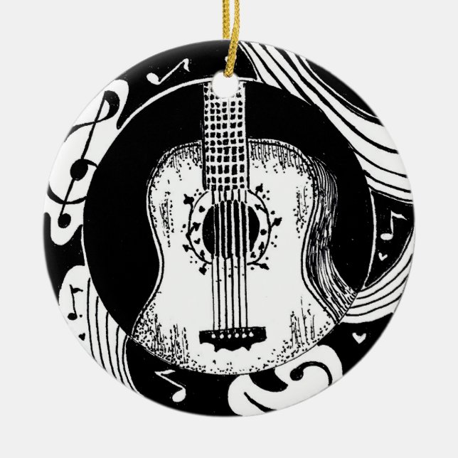 De Cerâmica Ornamento da guitarra (Frente)