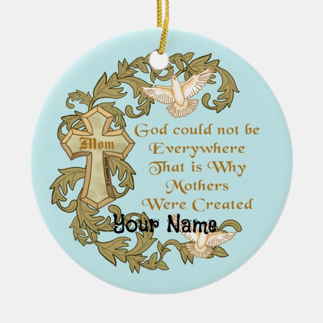 De Cerâmica Ornamento da Mãe Cristã Godly (Frente)