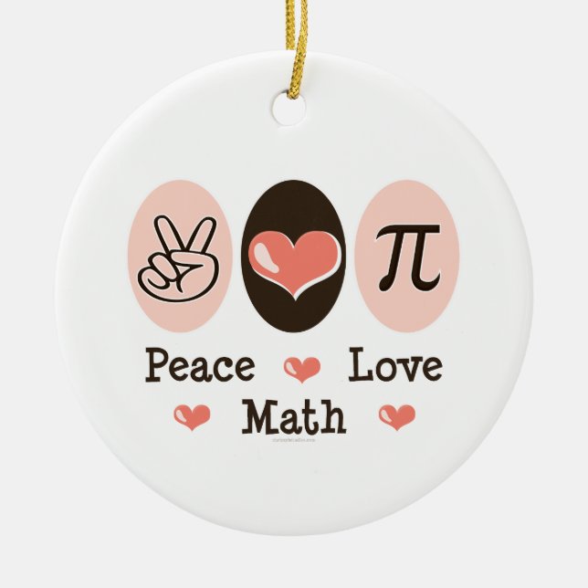 De Cerâmica Ornamento da matemática do amor da paz (Frente)