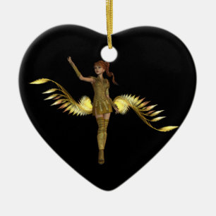 De Cerâmica Ornamento da menina do guerreiro