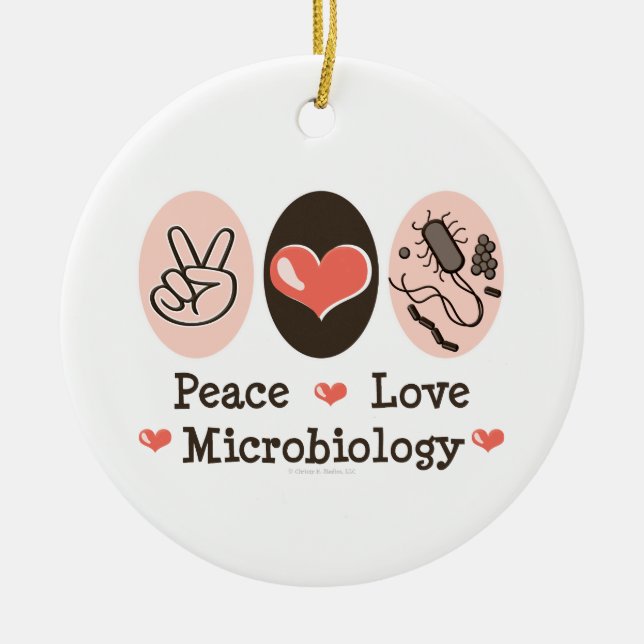 De Cerâmica Ornamento da microbiologia do amor da paz (Frente)