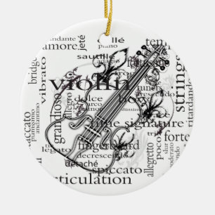 De Cerâmica ornamento da nuvem da palavra do violino