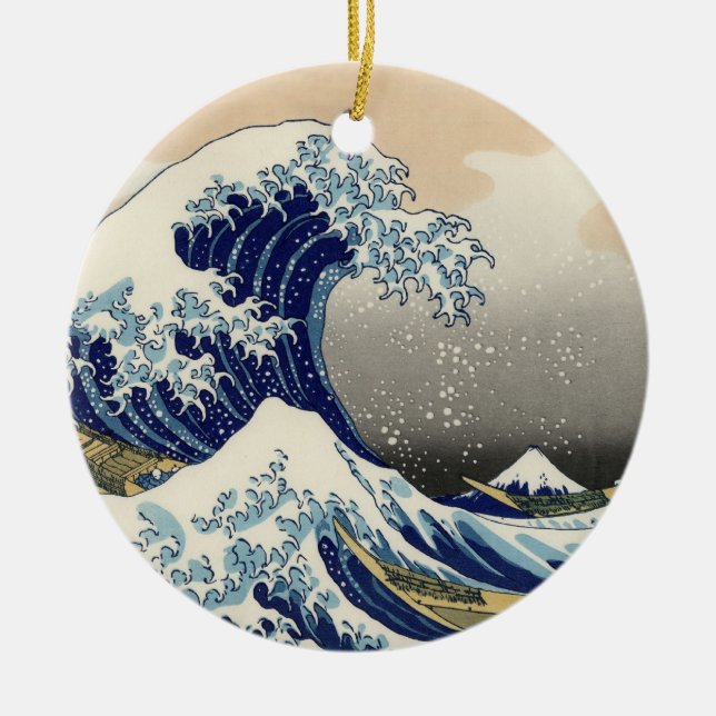 De Cerâmica Ornamento da onda do japonês (Frente)