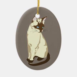 De Cerâmica Ornamento da porcelana do gato Siamese