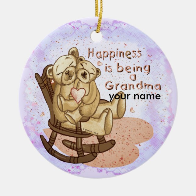 De Cerâmica Ornamento da Vovó Feliz (Frente)