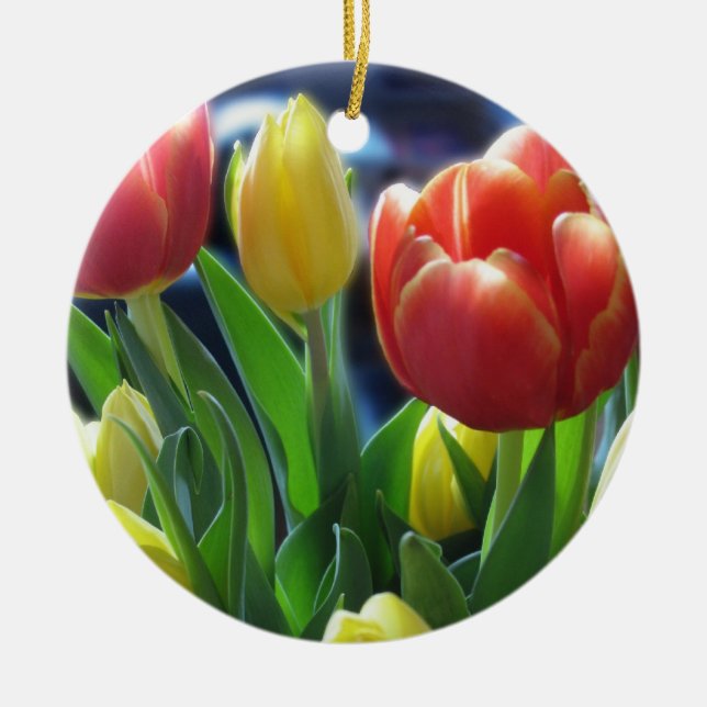 De Cerâmica Ornamento das tulipas (Frente)