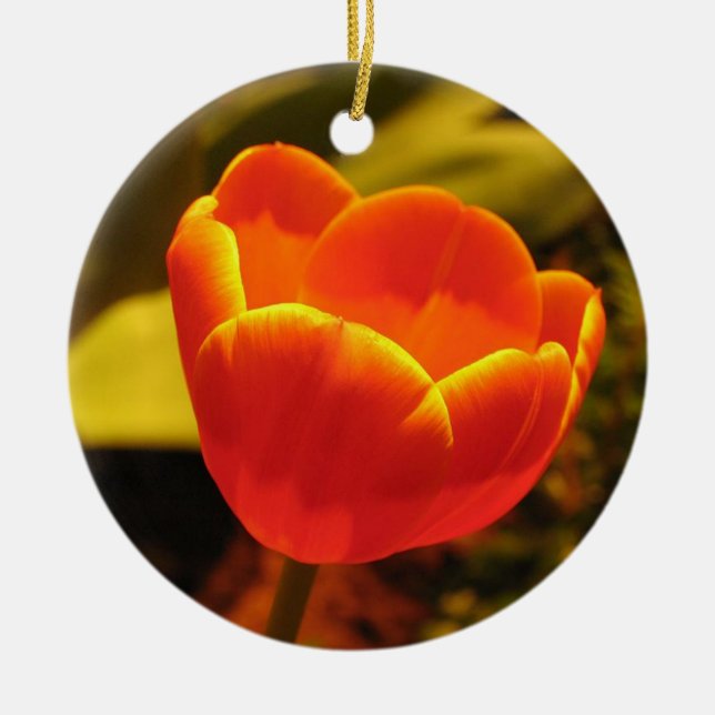De Cerâmica Ornamento das Tulipas Laranja (Frente)