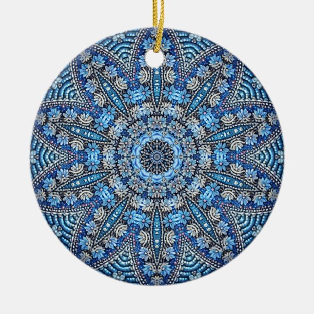 De Cerâmica Ornamento decorativo azul (Frente)