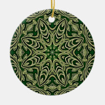 Ornamento Decorativo Dourado Verde