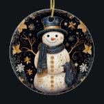 De Cerâmica Ornamento Decorativo Snowman<br><div class="desc">Linda decoração de Neve</div>