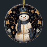 De Cerâmica Ornamento Decorativo Snowman<br><div class="desc">Linda decoração de Neve</div>
