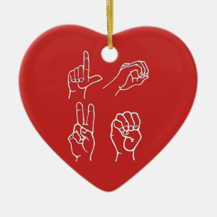 De Cerâmica Ornamento do amor do ASL