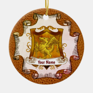 De Cerâmica Ornamento do Apelido da Família Dragon Shield
