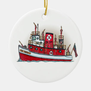 De Cerâmica Ornamento do barco do fogo