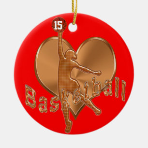 De Cerâmica Ornamento do basquetebol com seus NÚMERO e NOME