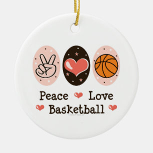 De Cerâmica Ornamento do basquetebol do amor da paz