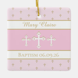 De Cerâmica Ornamento do batismo cristão personalizado