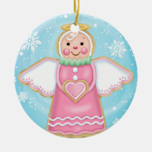 De Cerâmica Ornamento do biscoito do anjo do feriado