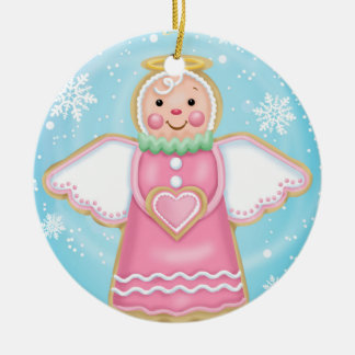 De Cerâmica Ornamento do biscoito do anjo do feriado