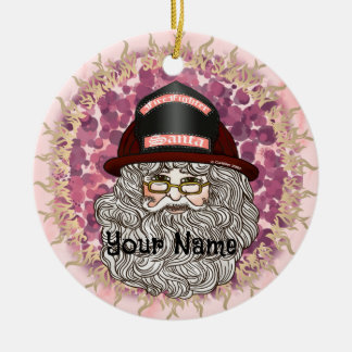 De Cerâmica ornamento do Bombeiro papai noel