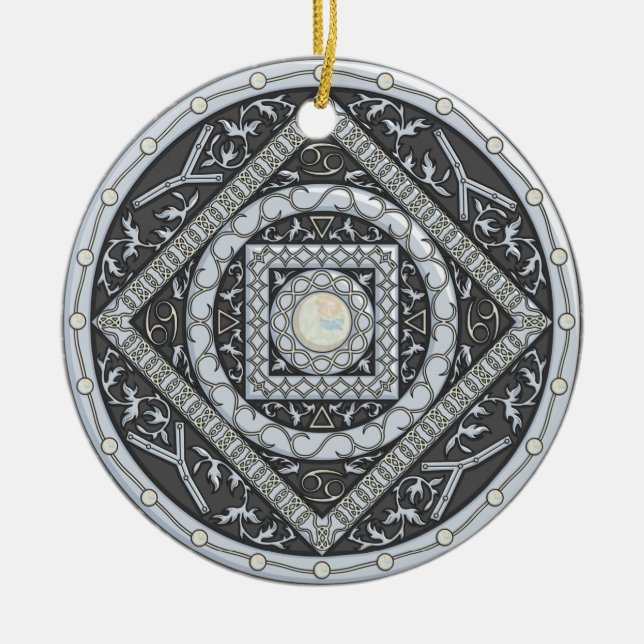 De Cerâmica Ornamento do Cancer Mandala (Frente)
